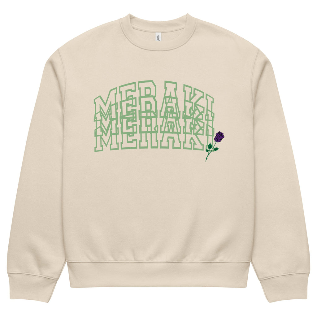 Meraki Purple Rose Oversized heavyweight sweatshirt - Meraki 4 Life