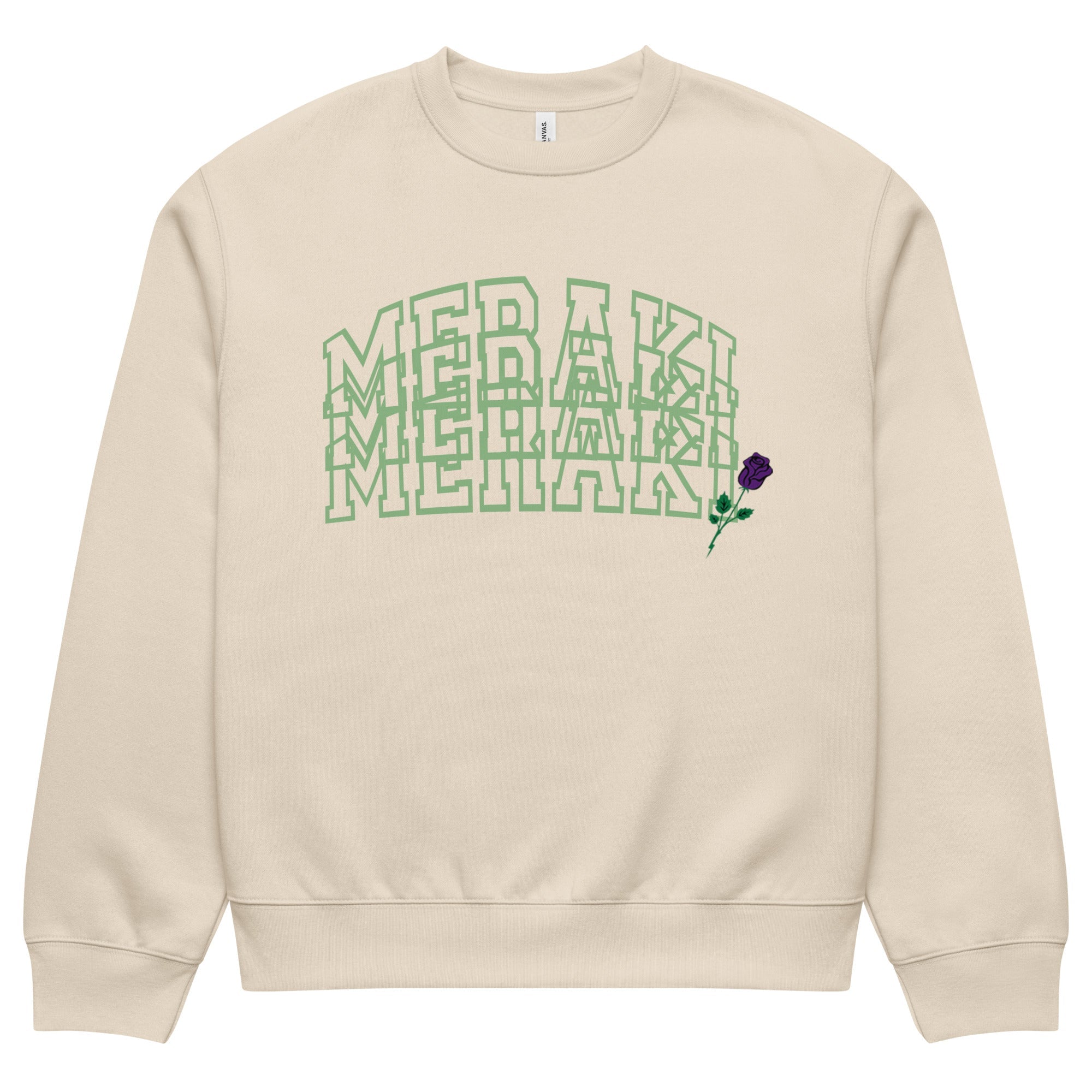 Meraki Purple Rose Oversized heavyweight sweatshirt - Meraki 4 Life