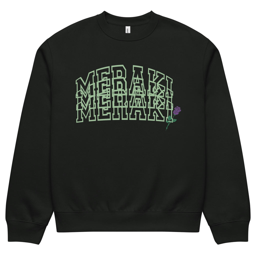 Meraki Purple Rose Oversized heavyweight sweatshirt - Meraki 4 Life