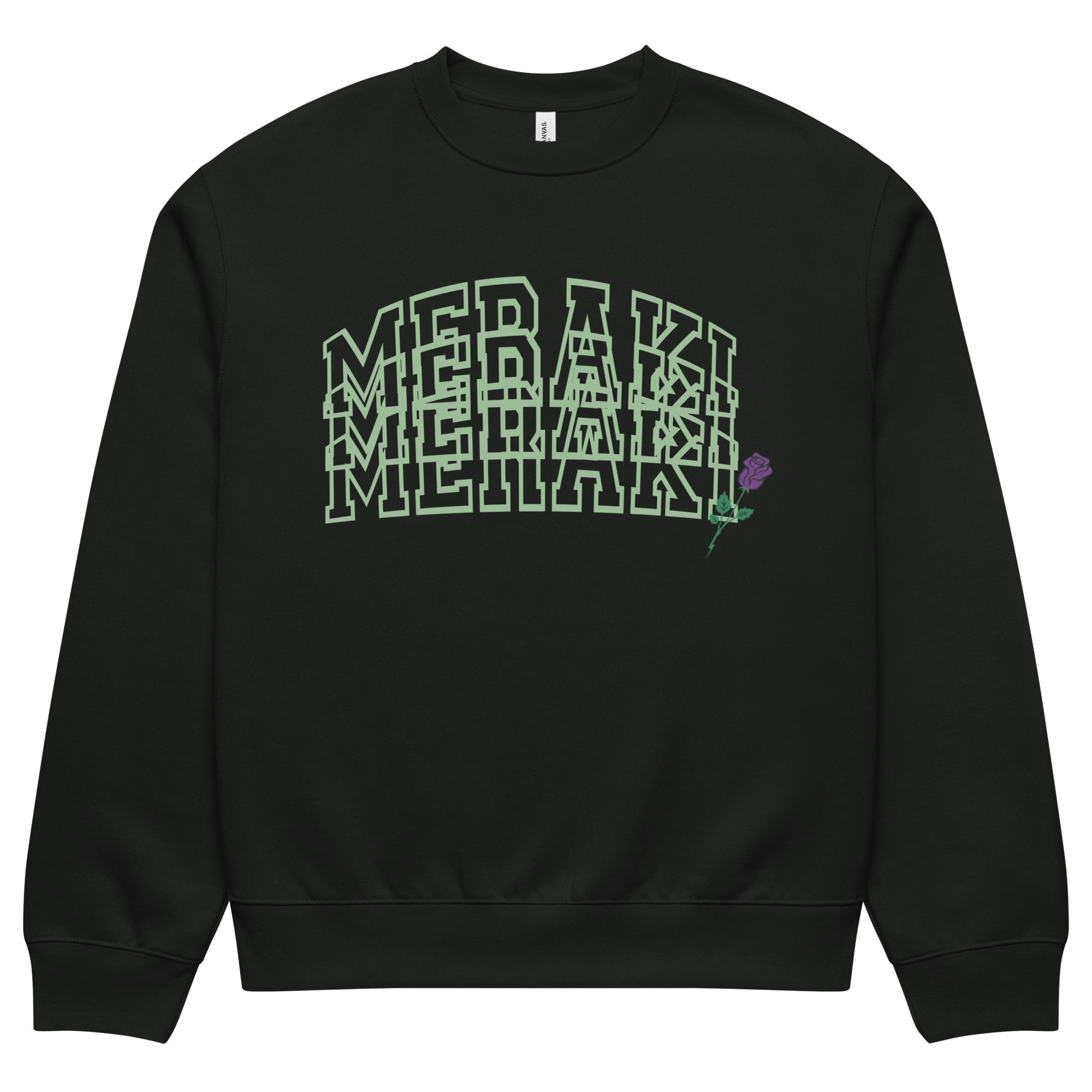 Meraki Purple Rose Oversized heavyweight sweatshirt - Meraki 4 Life