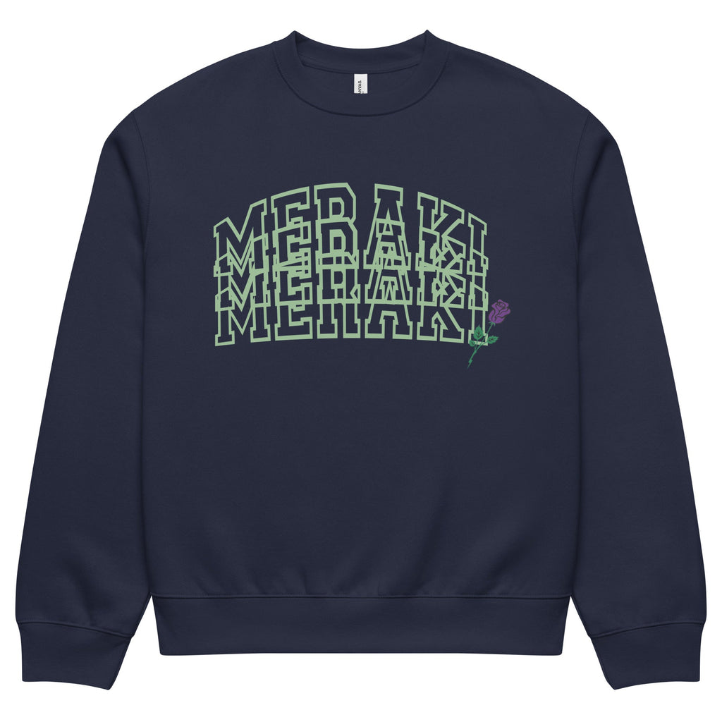 Meraki Purple Rose Oversized heavyweight sweatshirt - Meraki 4 Life
