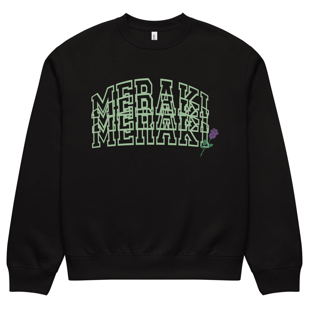 Meraki Purple Rose Oversized heavyweight sweatshirt - Meraki 4 Life