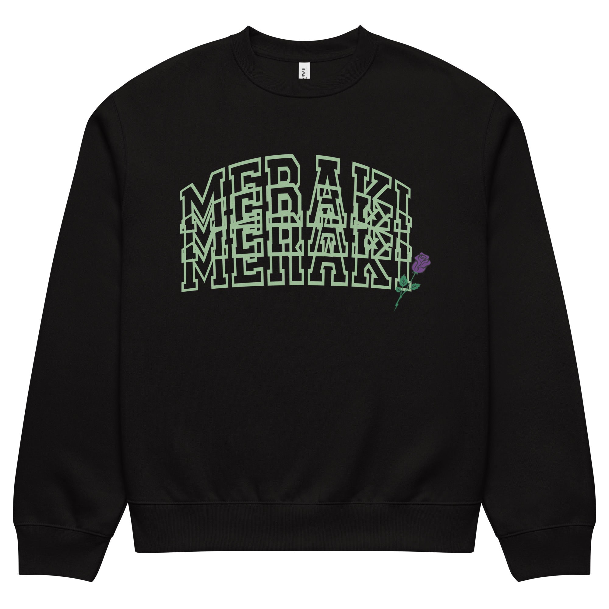 Meraki Purple Rose Oversized heavyweight sweatshirt - Meraki 4 Life