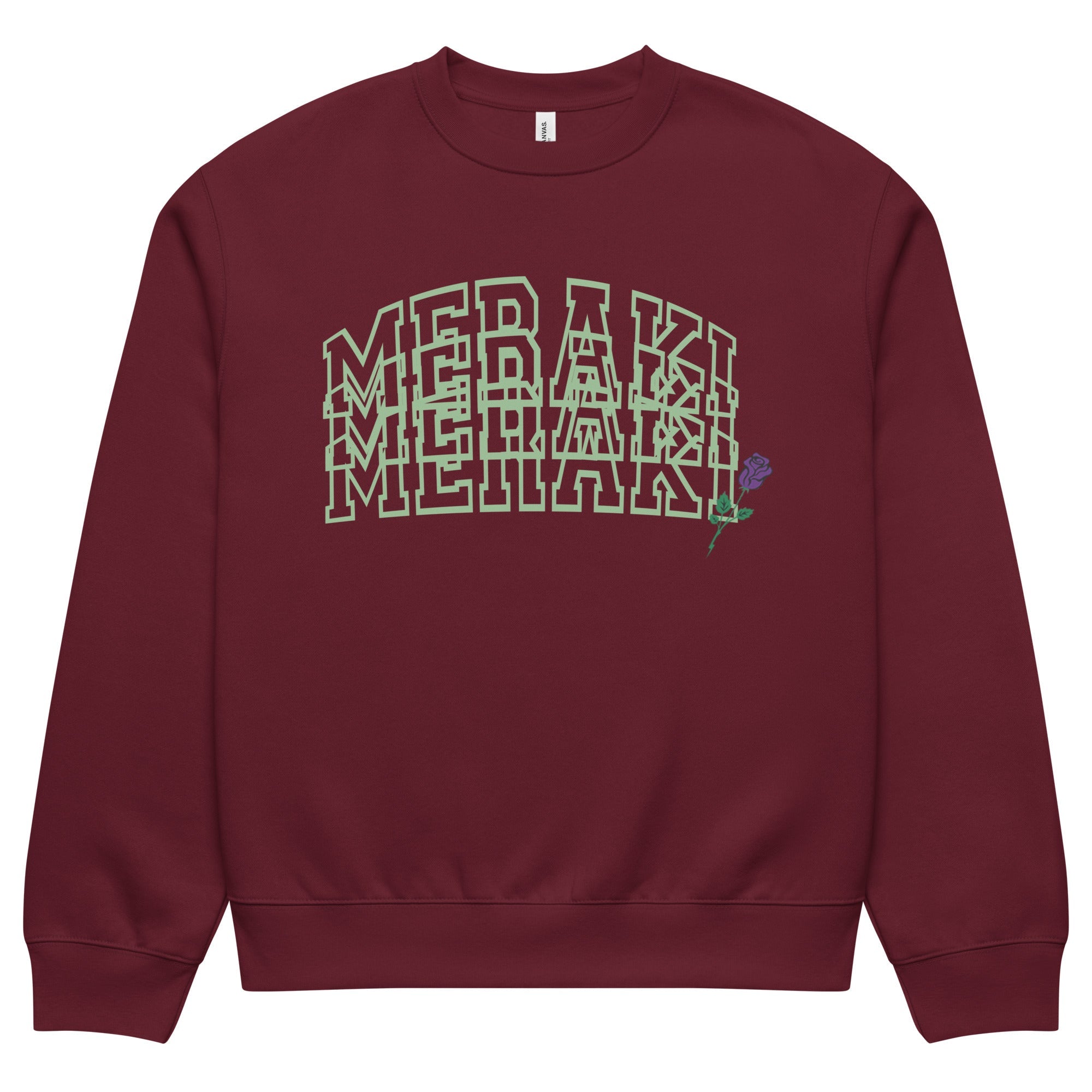 Meraki Purple Rose Oversized heavyweight sweatshirt - Meraki 4 Life